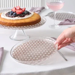 Karaca Rattan Grau-Glitzer 7-teiliges Kuchenset