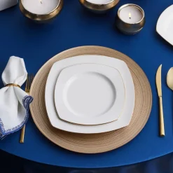 Karaca Red Carpet Collection Chiara Fine Cream 12 Personen Geshirrset, 60 Teilig, Porzellan, Gold