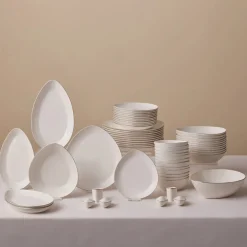 Karaca Red Carpet Collection Streamline Saki Platin 59-teiliges Geschirrset für 12 Personen