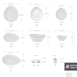 Karaca Red Carpet Collection Streamline Saki Platin 59-teiliges Geschirrset für 12 Personen