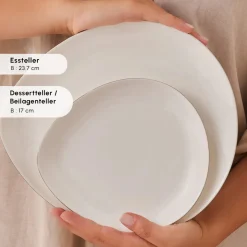 Karaca Red Carpet Collection Streamline Saki Platin 59-teiliges Geschirrset für 12 Personen