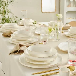 Karaca Red Carpet Collection Stream Bone Merope 53-teiliges 12-Personen Geschirrset Gold