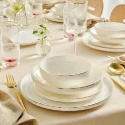 Karaca Red Carpet Collection Stream Bone Merope 53-teiliges 12-Personen Geschirrset Gold