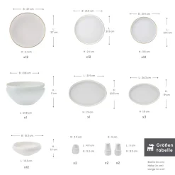 Karaca Red Carpet Collection Streamline New Sunset Gold für 12 Personen Geschirrset, 59 Teilig, New Generation Bone