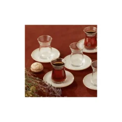 Karaca Retro Beige Teeservice für 6 Personen