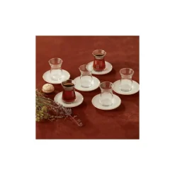 Karaca Retro Beige Teeservice für 6 Personen