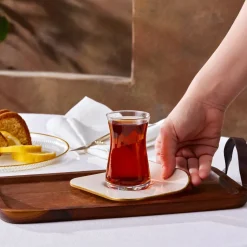 Karaca Retro Creme 6 Personen Platz Teetasse Set, 12 Teilig