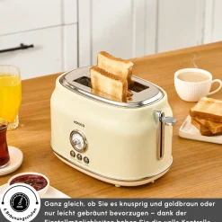 Karaca Retro Cremefarbenes Toaster