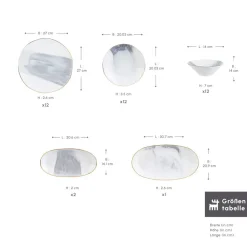 Karaca Ria New 39-teilig Geschirrset für 12 Personen, Grau