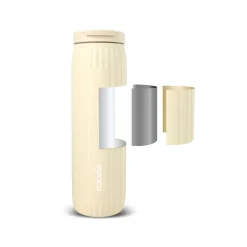 Karaca Rimo Auslaufsicherer Edelstahl-Thermos 600 ml Creme