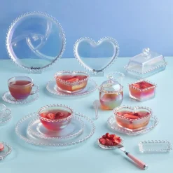 Karaca Rory Herz Kuchenteller, Glas, 18 cm