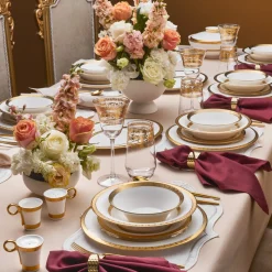 Karaca Royal Bone China Victoria 55-teiliges Tafelservice für 12 Personen, Gold