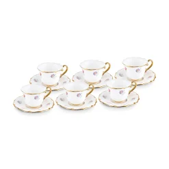 Karaca Royal Bone Diana Kaffeetassenset für 6 Personen, 90 ml