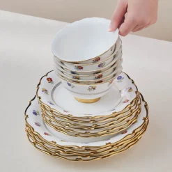 Karaca Royal Bone Diana 55-teiliges 12-Personen-Geschirrset Gold