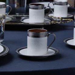 Karaca Royal Bone Kate Kaffeetassenset für 6 Personen, 90 ml