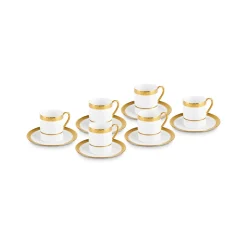 Karaca Royal Bone Victoria Kaffeetassenset für 6 Personen, 90 ml