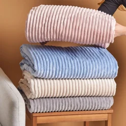 Karaca Ruby Stripe Wellsoft Einzel Decke, Rosa