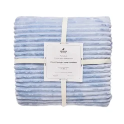 Karaca Ruby Stripe Wellsoft Doppel Decke, Blau