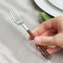 Karaca Salzburg Dessertgabel mit Griff in Holzoptik