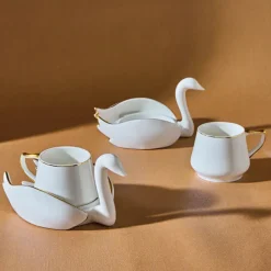 Karaca Schwan Kaffeetassen-Set für 6 Personen