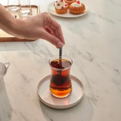 Karaca Sedir Silber 6-teiliges Teelöffel-Set in Box