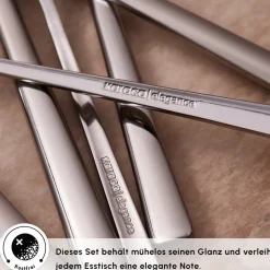 Karaca Serena 84-teilige Edelstahlbesteckset für 12 Personen, Silber