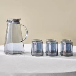 Karaca Serene 7-teiliges Gläser Set, Anthrazit