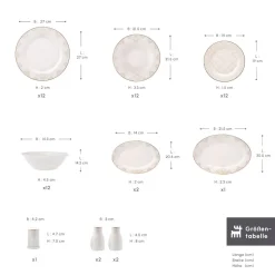 Karaca Siena 56 Teilig 12 Personen New Generation Bone Gold Geschirrset