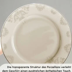 Karaca Siena 56 Teilig 12 Personen New Generation Bone Gold Geschirrset