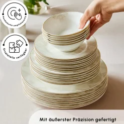 Karaca Siena 56 Teilig 12 Personen New Generation Bone Gold Geschirrset