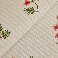 Karaca Silvie 100% Baumwolle Doppelbett-Tagesdecke Set, Rot