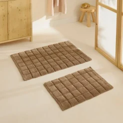 Karaca Simon Badvorleger-Set, 60 × 90 cm + 40 × 60 cm, Braun