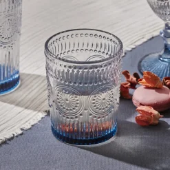 Karaca Sonnenblume Wasserglas, Blau