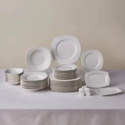 Karaca Square Bone Fancy 53-teiliges Geschirrset für 12 Personen