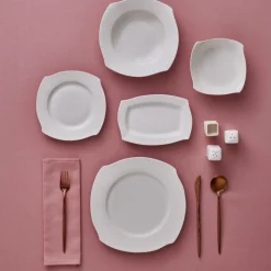 Karaca Square Bone Fancy 53-teiliges Geschirrset für 12 Personen