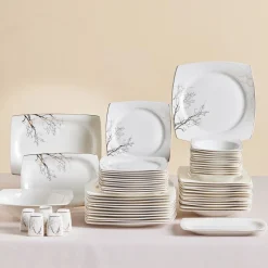 Karaca Square Bone New Autumn 57-Teiliges 12-Personen Geschirrset Gold