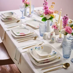 Karaca Square Bone Velora 53-teiliges Tafelservice für 12 Personen