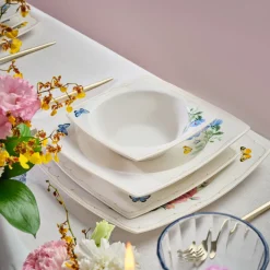 Karaca Square Bone Velora 53-teiliges Tafelservice für 12 Personen