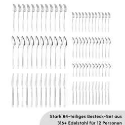 Karaca Stark 84 Teile 12 Personen 316+ Premium-Besteck-Set