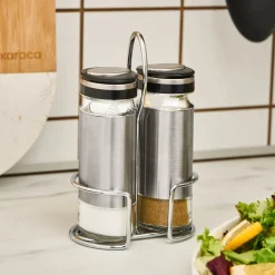 Karaca Stellum, 3 Stück Salz- und Pfefferstreuer, Inox