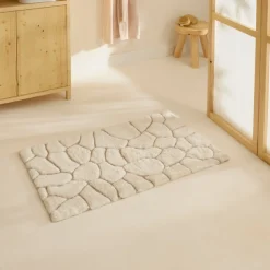 Karaca Stone Badvorleger, 50 × 80 cm, Offwhite