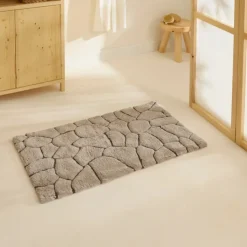 Karaca Stone Badvorleger, 60 × 100 cm, Grau