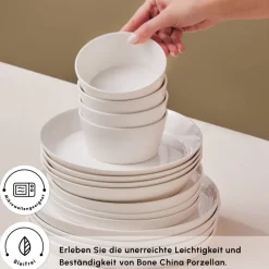 Karaca Stream Bone Bomo 53 Teiliges 12 Personen Geschirrset
