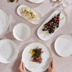 Karaca Stream Bone China Favaro 53-teiliges Tafelservice für 12 Personen, Gold