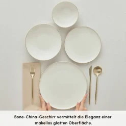 Karaca Stream Bone Meridian Geschirrset, 24-teilig, Gold