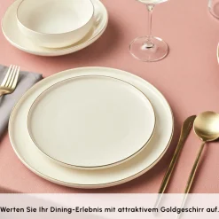 Karaca Stream Bone Meridian Geschirrset, 24-teilig, Gold