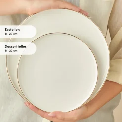 Karaca Stream Bone Meridian Geschirrset, 24-teilig, Gold