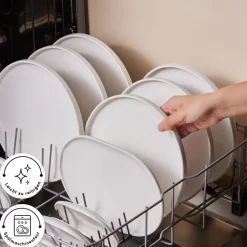 Karaca Stream Bone Meridian 34-teiliges Frühstücksset für 6 Personen – Weiß