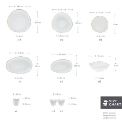 Karaca Stream Bone Middle 56-Teiliges 12-Personen Geschirrset