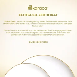 Karaca Stream Bone Middle 53-teiliges Tafelservice für 12 Personen Gold